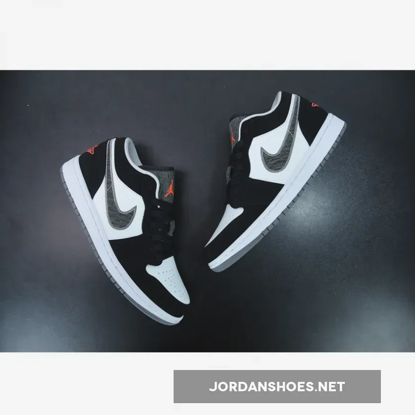 Infared 23 / Air Jordan 1 Retro Low Black/White-Wolf Grey-Infrared 23