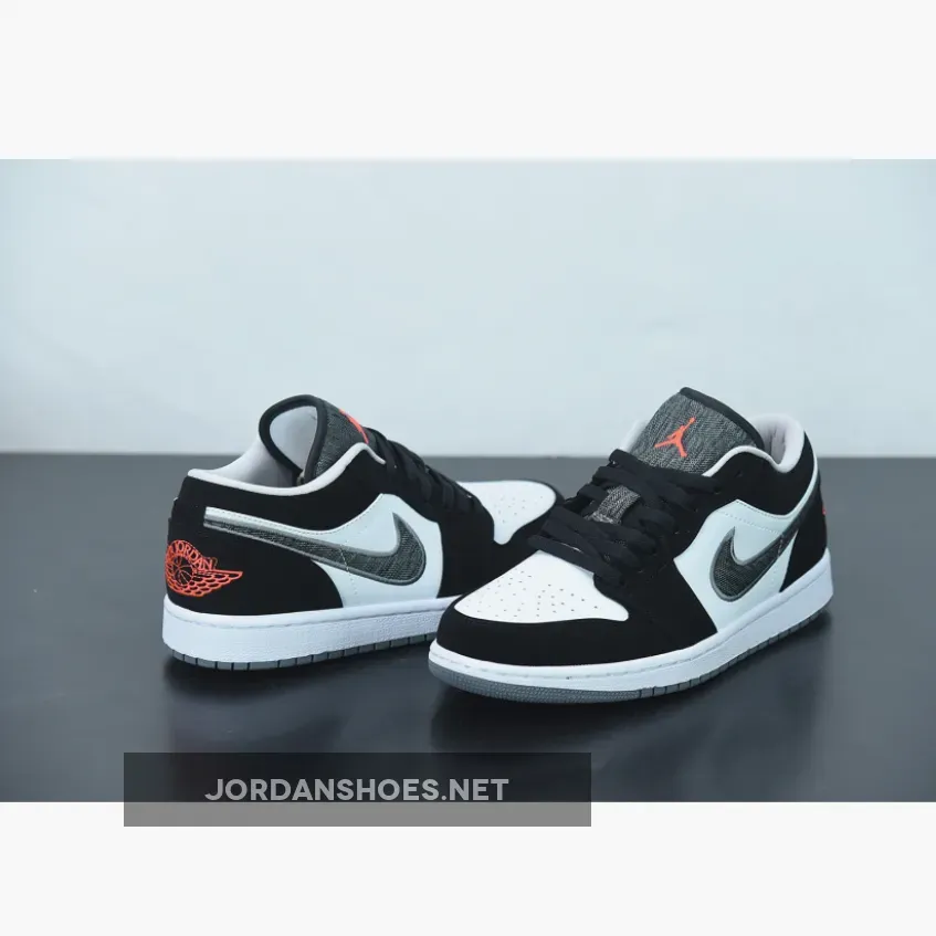 Infared 23 / Air Jordan 1 Retro Low Black/White-Wolf Grey-Infrared 23