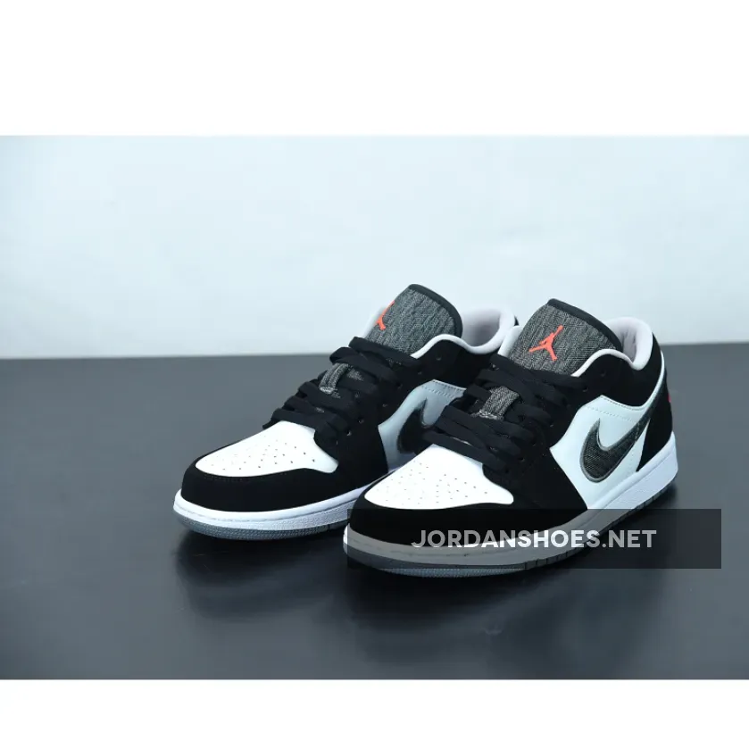 Infared 23 / Air Jordan 1 Retro Low Black/White-Wolf Grey-Infrared 23