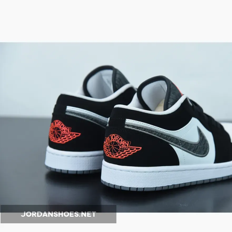 Infared 23 / Air Jordan 1 Retro Low Black/White-Wolf Grey-Infrared 23