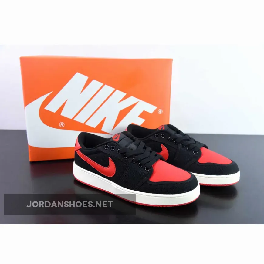 Air Jordan 1 KO Low Bred Black/Varsity Red-White