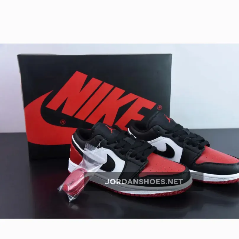 Air Jordan 1 Low Bred Toe White/Black-Varsity Red