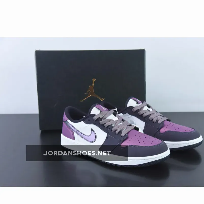 Air Jordan 1 Low Golf White/Cave Purple-Purple Smoke