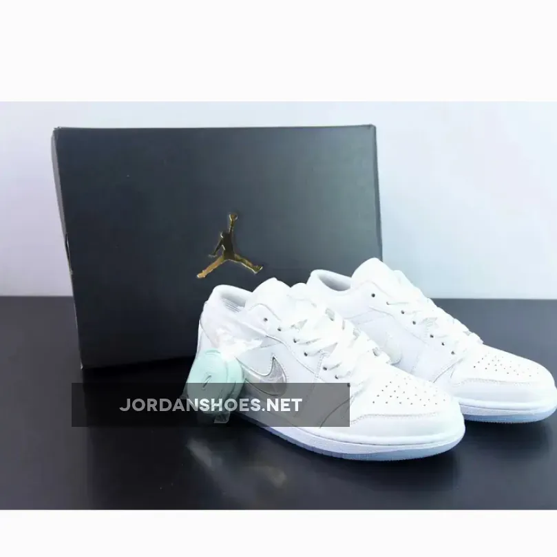 Air Jordan 1 Low GS White Iridescent Glitter