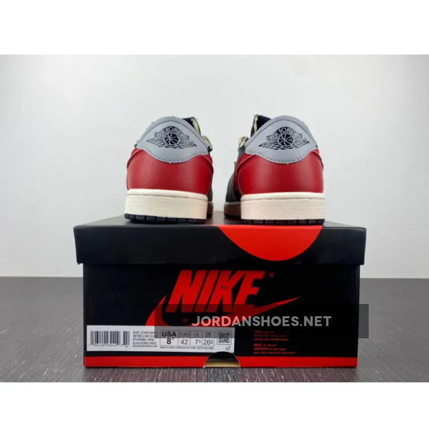 Air Jordan 1 Low OG EX Black/Dark Smoke Grey-Red Air Jordan 1 Low OG EX Black/Dark Smoke Grey-Red