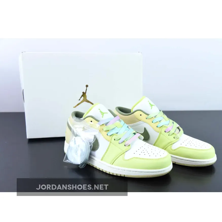 Air Jordan 1 Low Sail/Light Olive-Pale Citron