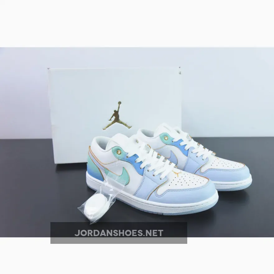 Air Jordan 1 Low SE "Emerald Rise" White / Blue / Gold