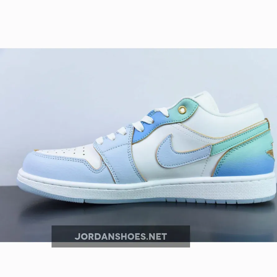 Air Jordan 1 Low SE "Emerald Rise" White / Blue / Gold Air Jordan 1 Low SE "Emerald Rise" White / Blue / Gold