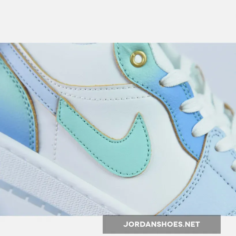 Air Jordan 1 Low SE "Emerald Rise" White / Blue / Gold Air Jordan 1 Low SE "Emerald Rise" White / Blue / Gold