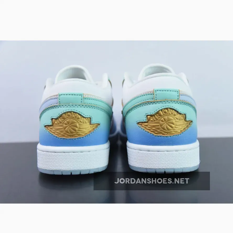 Air Jordan 1 Low SE "Emerald Rise" White / Blue / Gold Air Jordan 1 Low SE "Emerald Rise" White / Blue / Gold