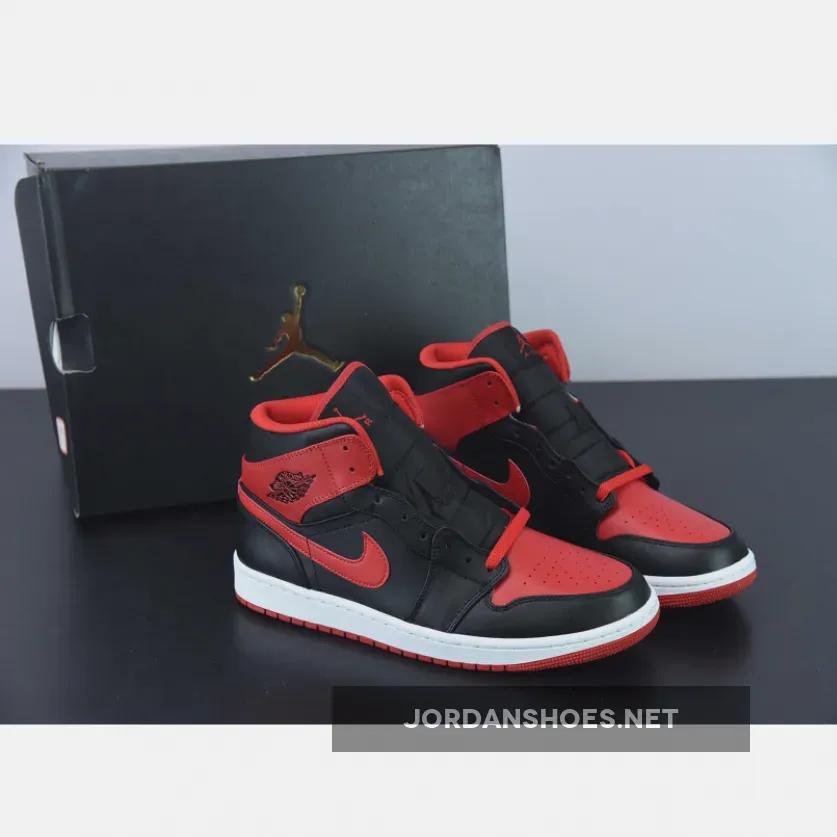 Air Jordan 1 Mid "Alternate Bred" Black/Fire Red-White