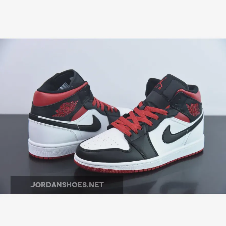 Air Jordan 1 Mid "Black Toe" White/Black-Gym Red Air Jordan 1 Mid "Black Toe" White/Black-Gym Red