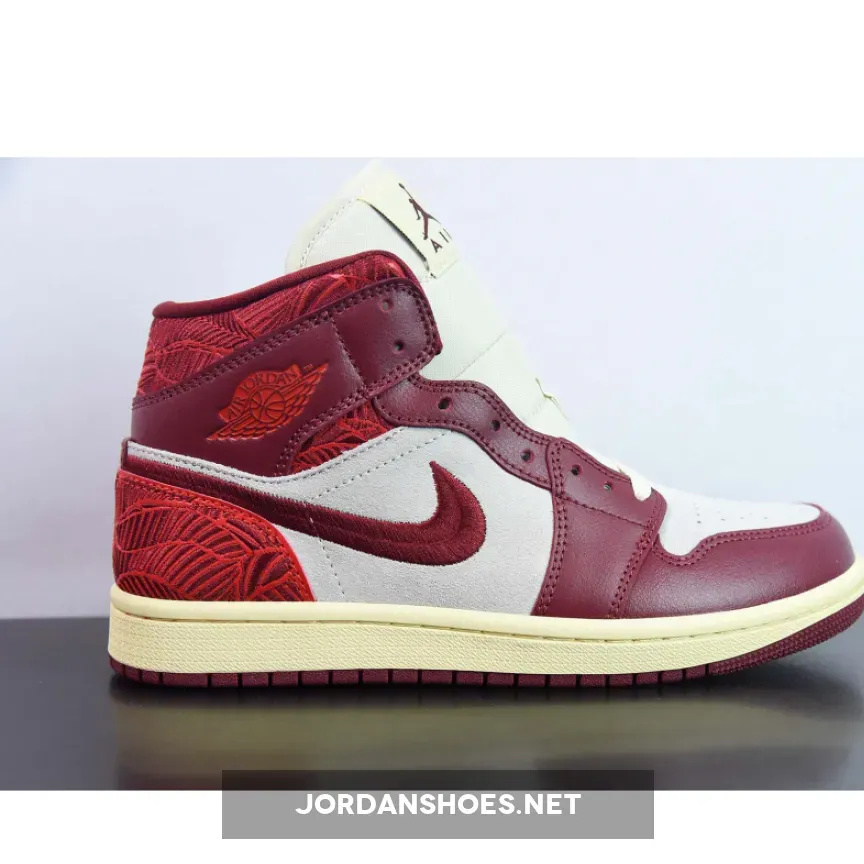 Air Jordan 1 Mid "Tiki Leaf" Team Red/Sail/Muslin Air Jordan 1 Mid "Tiki Leaf" Team Red/Sail/Muslin
