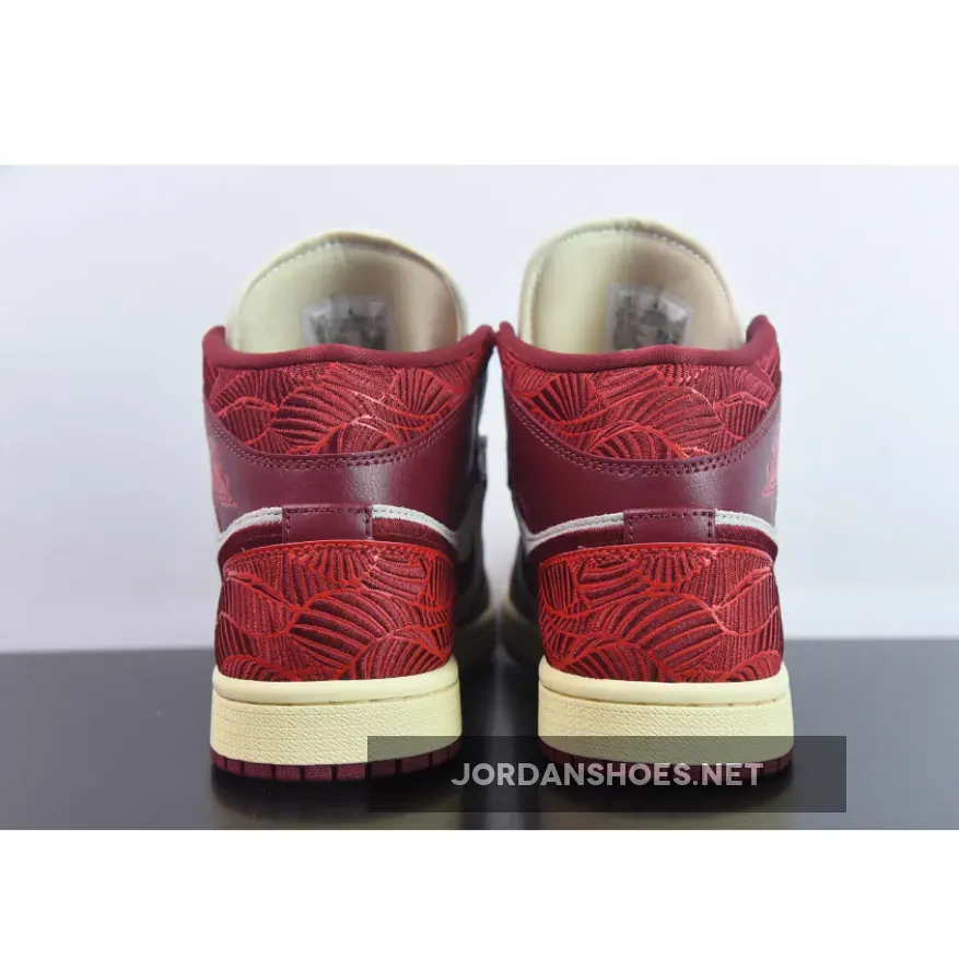Air Jordan 1 Mid "Tiki Leaf" Team Red/Sail/Muslin Air Jordan 1 Mid "Tiki Leaf" Team Red/Sail/Muslin
