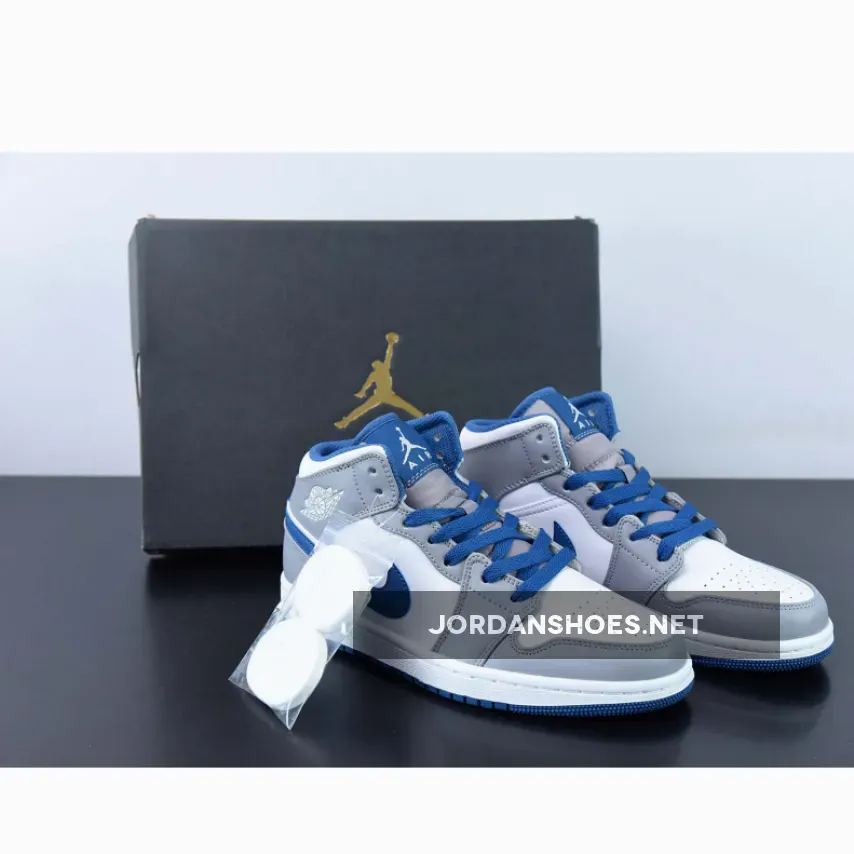 Air Jordan 1 Mid White / Grey / Blue