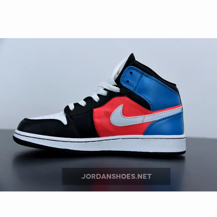 Air Jordan 1 Mid White Black Crimson Blue Air Jordan 1 Mid White Black Crimson Blue