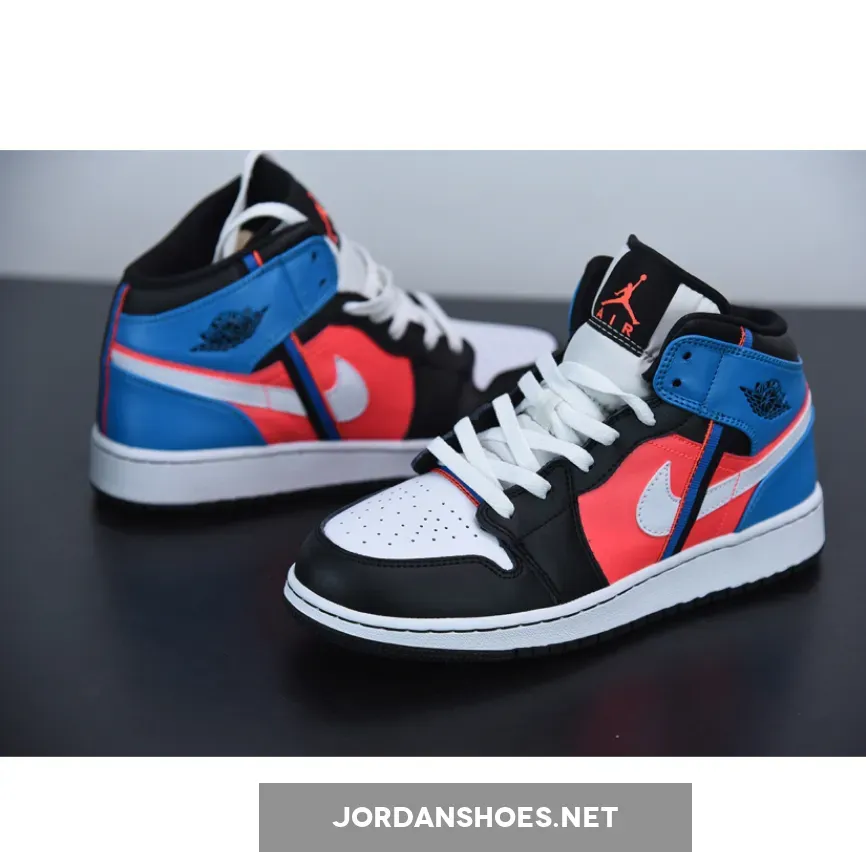 Air Jordan 1 Mid White Black Crimson Blue Air Jordan 1 Mid White Black Crimson Blue