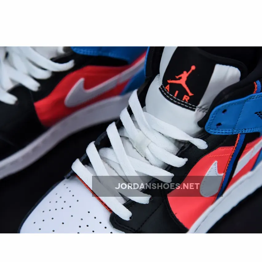 Air Jordan 1 Mid White Black Crimson Blue Air Jordan 1 Mid White Black Crimson Blue