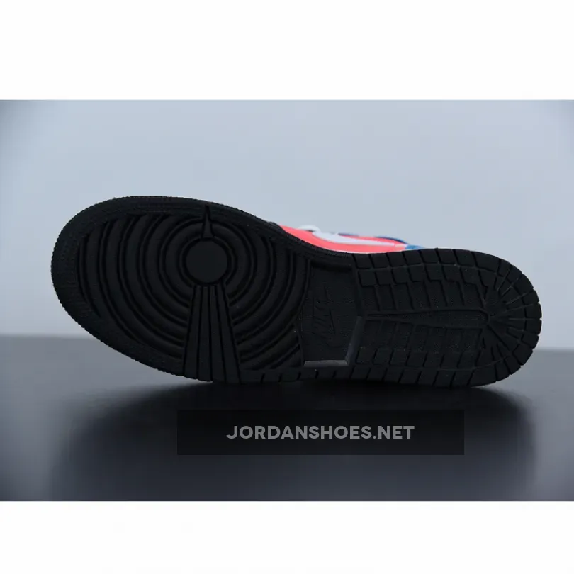 Air Jordan 1 Mid White Black Crimson Blue Air Jordan 1 Mid White Black Crimson Blue