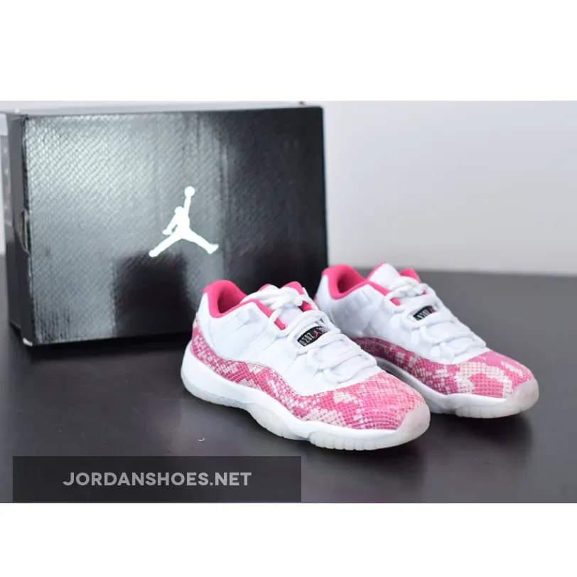 Air Jordan 11 Retro Low Wmns Snakeskin White/Black-Pink AJ11