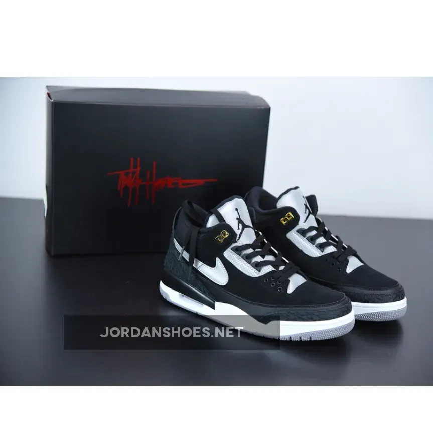 Air Jordan 3 Tinker Black/Cement Grey-Metallic Gold
