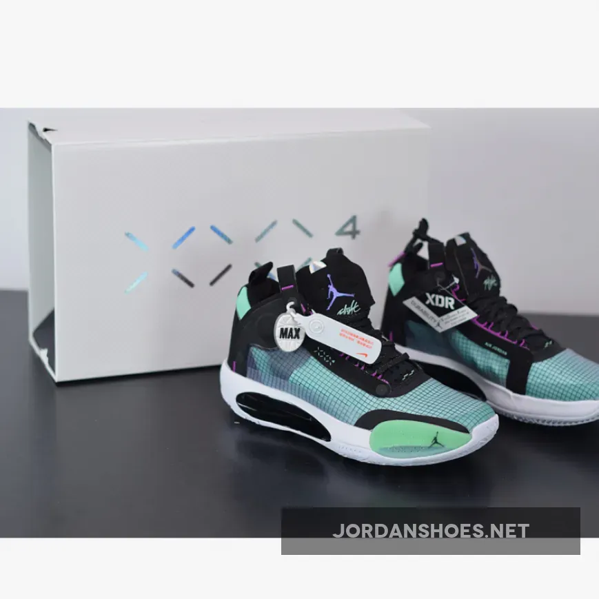 Air Jordan 34 Blue Void/Green Glow-Black-Metallic Silver