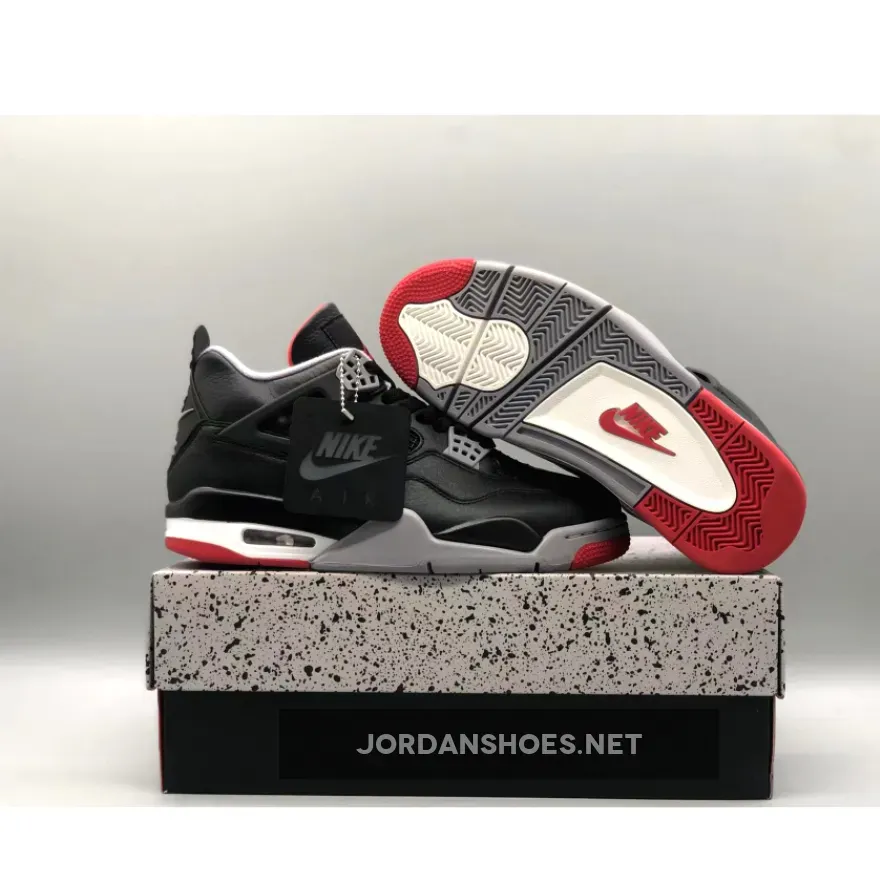 Air Jordan 4 Bred Reimagined Black/Fire Red