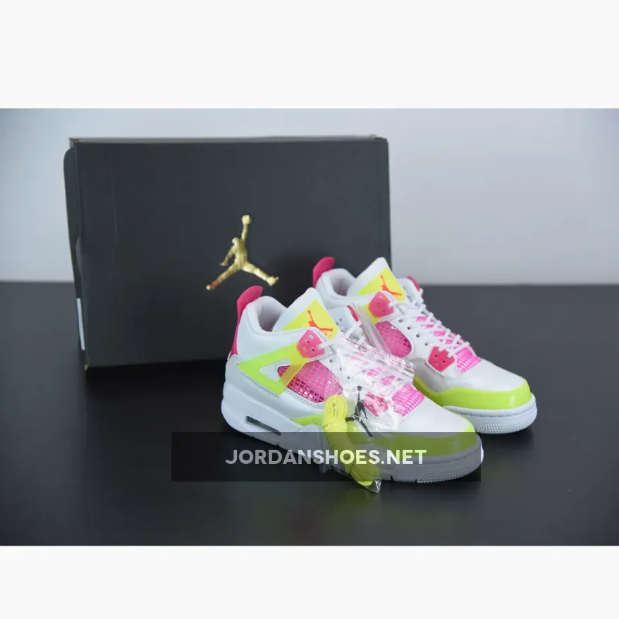 Air Jordan 4 GS White/Lemon Venom-Pink Blast