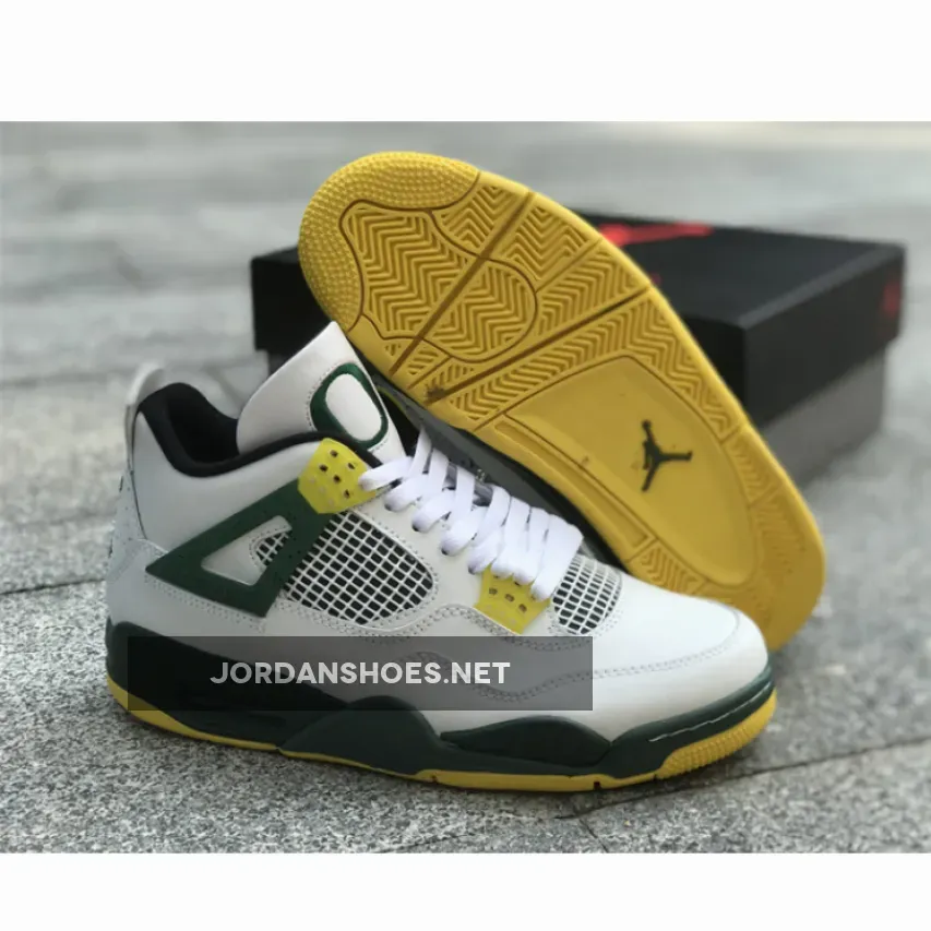 Air Jordan 4 Retro Oregon Ducks Duckman White/Green-Yellow