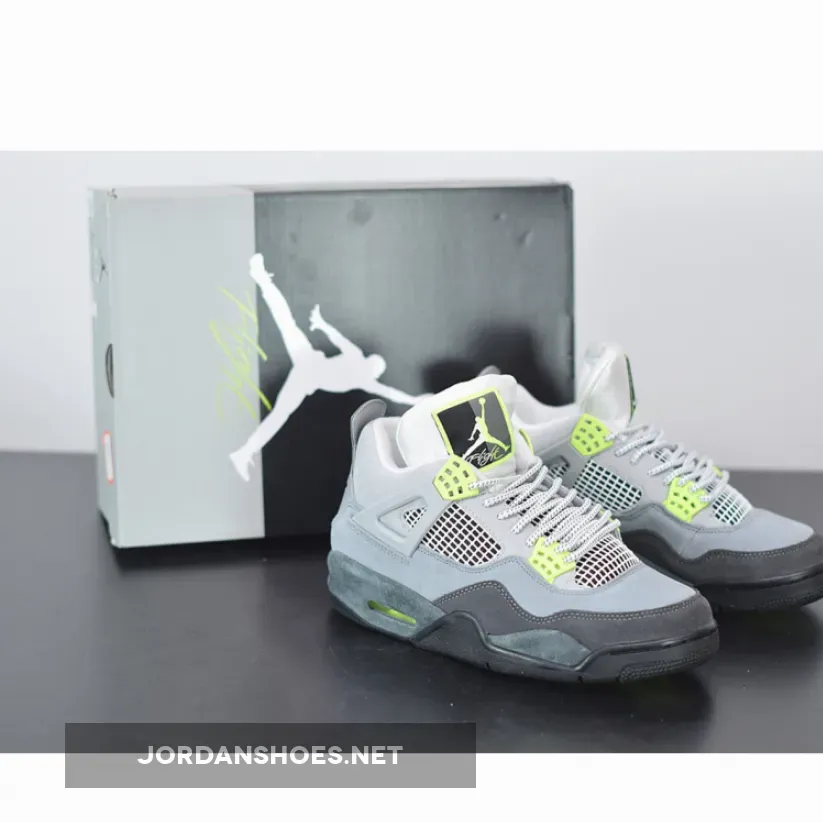 Air Jordan 4 SE "Neon Air Max 95" Cool Grey/Volt-Wolf Grey-Black