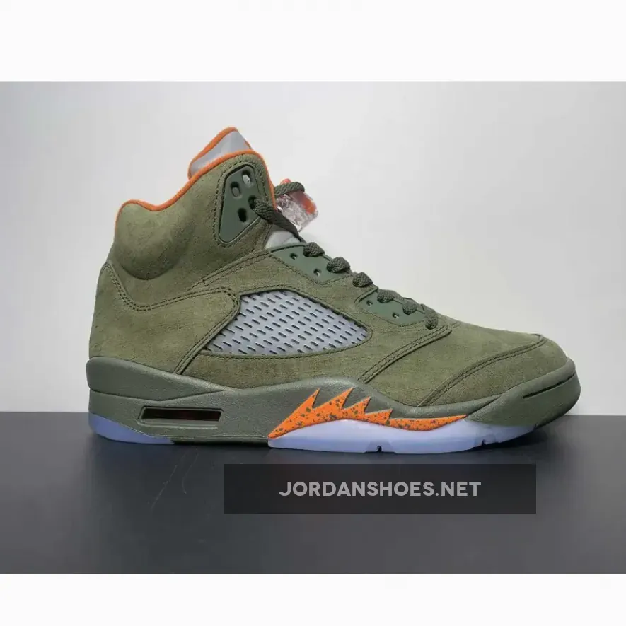 Air Jordan 5 Army Olive/Solar Orange