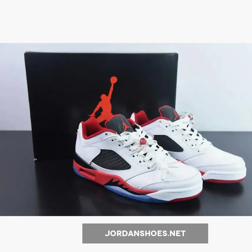 Air Jordan 5 Low "Fire Red" White Fire Red Black