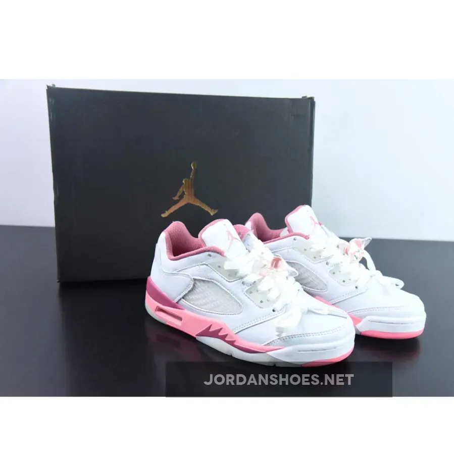Air Jordan 5 Low White/Coral Chalk-Desert Berry-Black