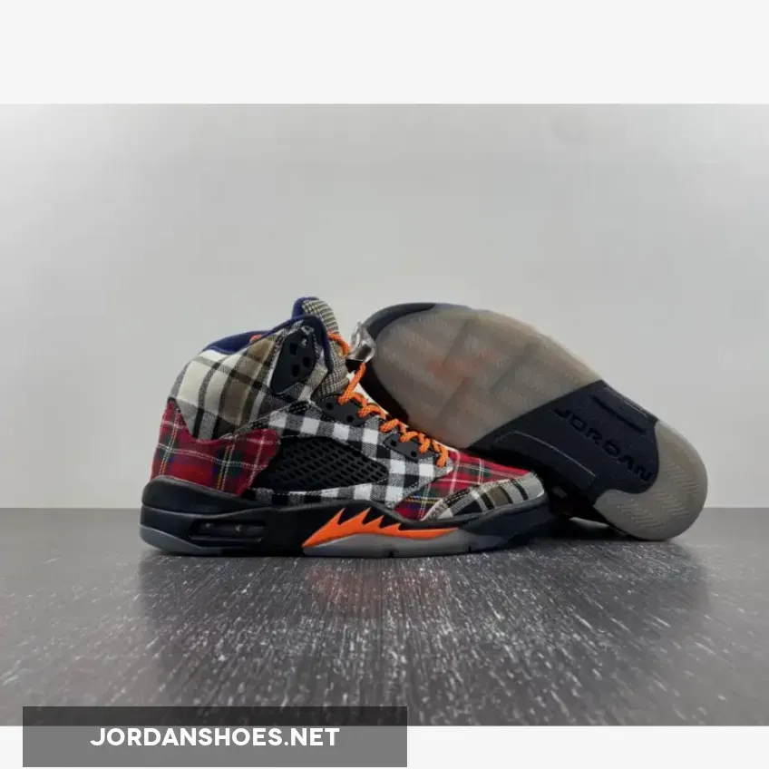 Air Jordan 5 Plaid Black/Total Orange
