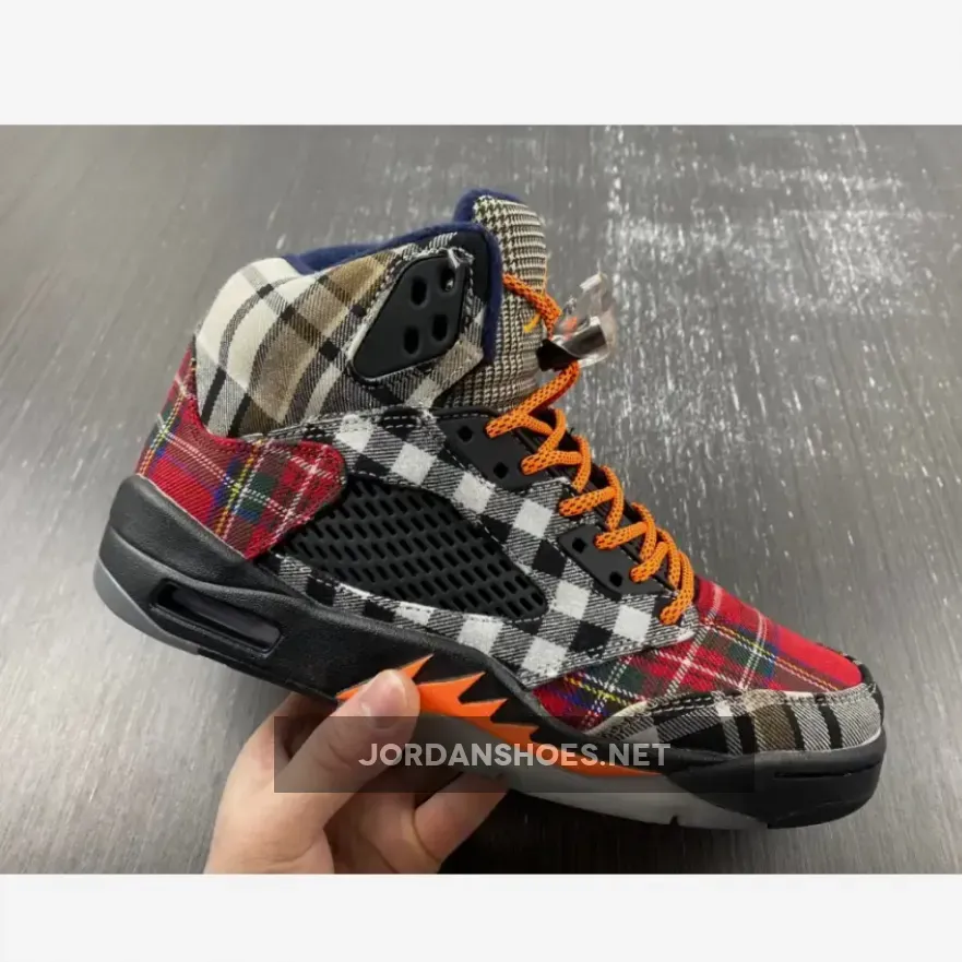 Air Jordan 5 Plaid Black/Total Orange Air Jordan 5 Plaid Black/Total Orange