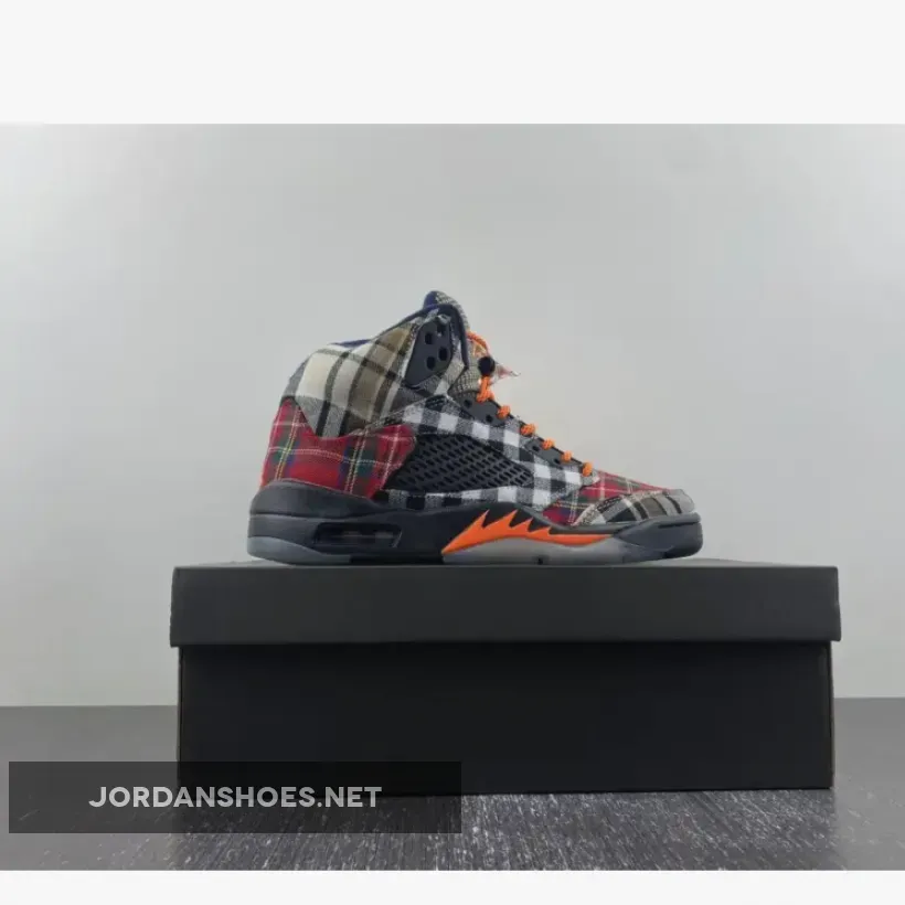 Air Jordan 5 Plaid Black/Total Orange Air Jordan 5 Plaid Black/Total Orange