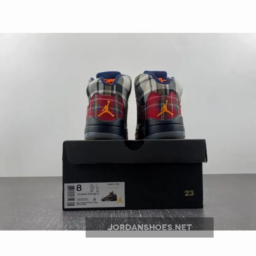 Air Jordan 5 Plaid Black/Total Orange Air Jordan 5 Plaid Black/Total Orange