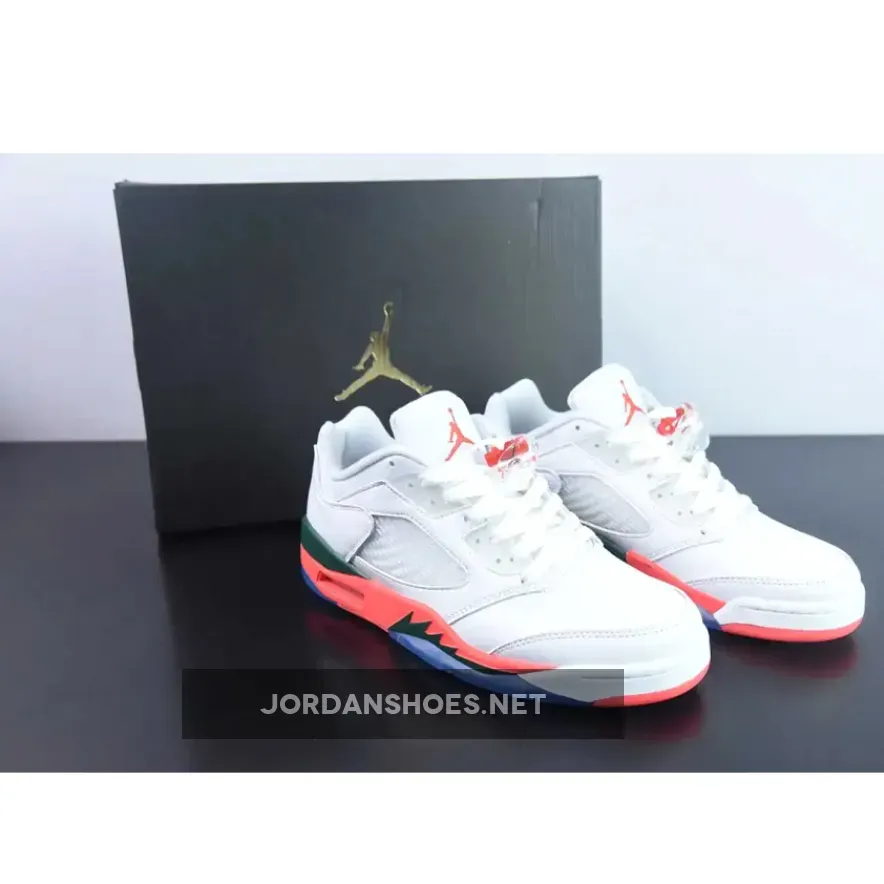 Air Jordan 5 Retro Low "Hurricanes" Grey/Brilliant Orange-Pine Green