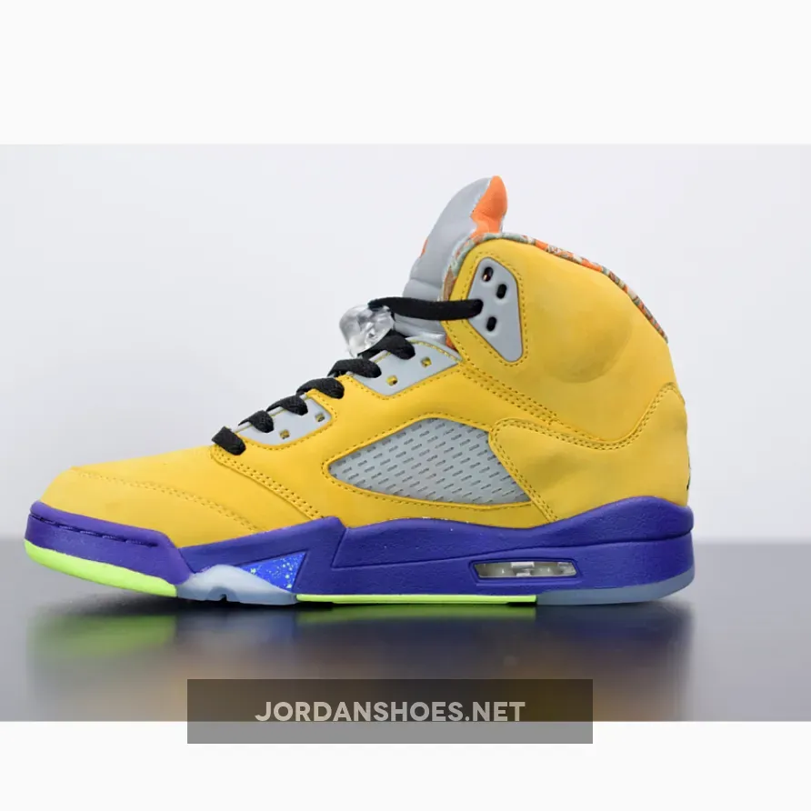 Air Jordan 5 "What The" Varsity Maize/Court Purple-Ghost Green-Solar Orange Air Jordan 5 "What The" Varsity Maize/Court Purple-Ghost Green-Solar Orange