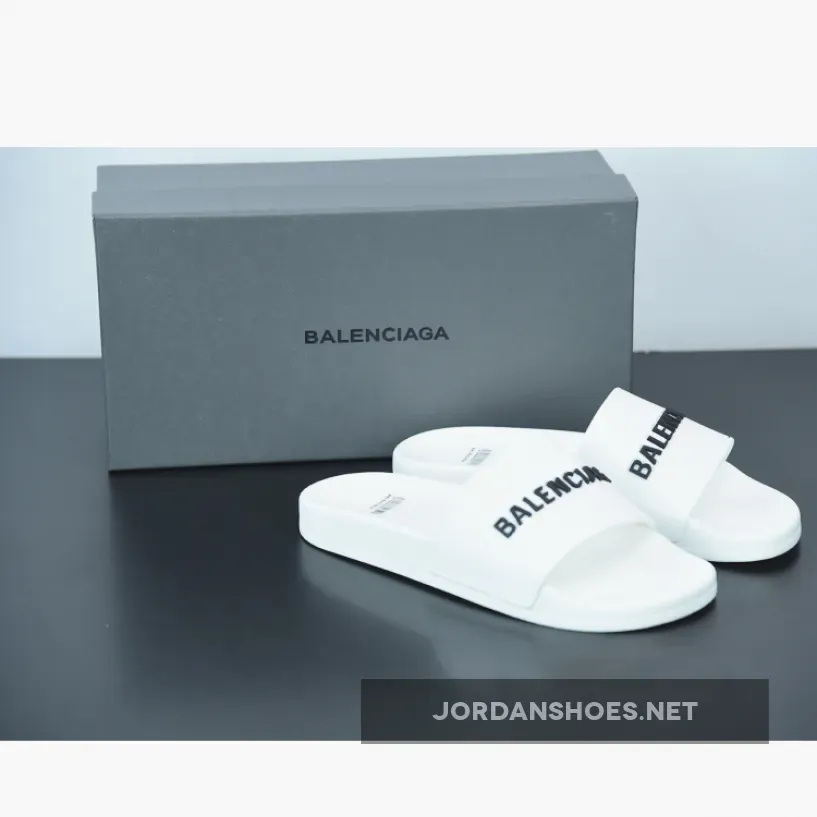 Balenciaga Logo Pool Sides Sandals Black Green