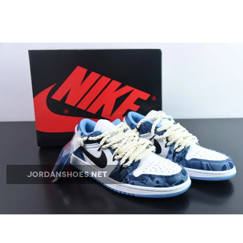 Custom Air Jordan 1 Low Washed Denim
