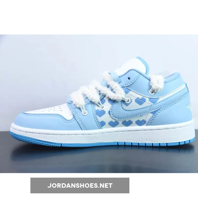 Custom Air Jordan 1 Low "White/Ice Blue Custom Air Jordan 1 Low "White/Ice Blue