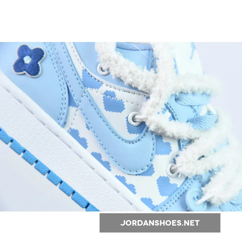 Custom Air Jordan 1 Low "White/Ice Blue Custom Air Jordan 1 Low "White/Ice Blue