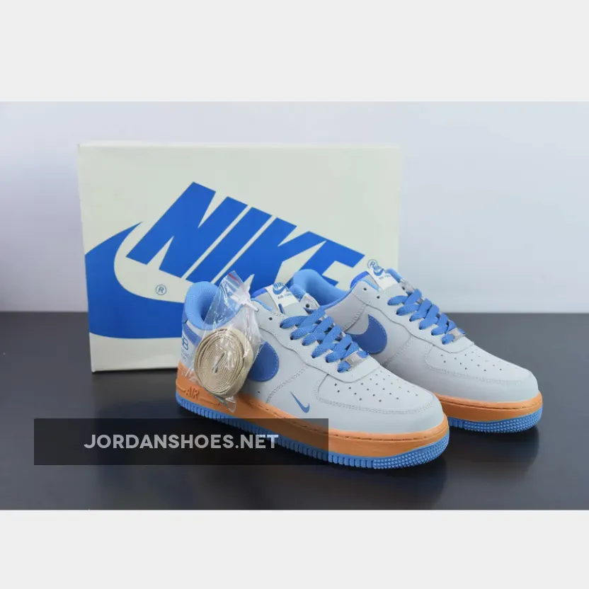 Custom Nike Air Force 1 Low Grey Blue Orange