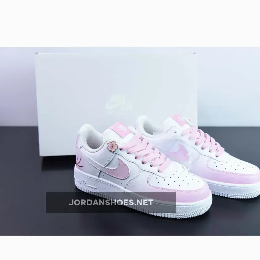 Custom Nike Air Force 1 Low "Cherry Blossom" White