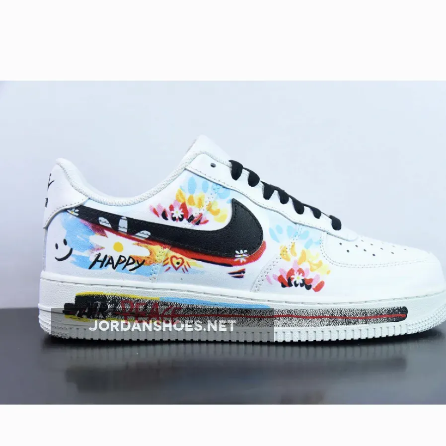 Custom Nike Air Force 1 Low White Black Multi Custom Nike Air Force 1 Low White Black Multi