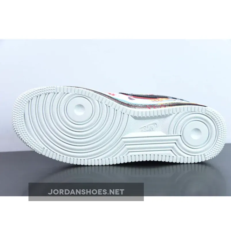 Custom Nike Air Force 1 Low White Black Multi Custom Nike Air Force 1 Low White Black Multi