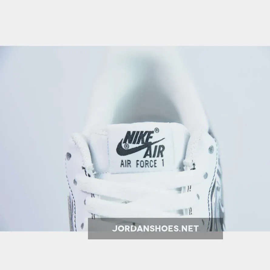 Custom Nike Air Force 1 Low "One Piece" White Black Custom Nike Air Force 1 Low "One Piece" White Black