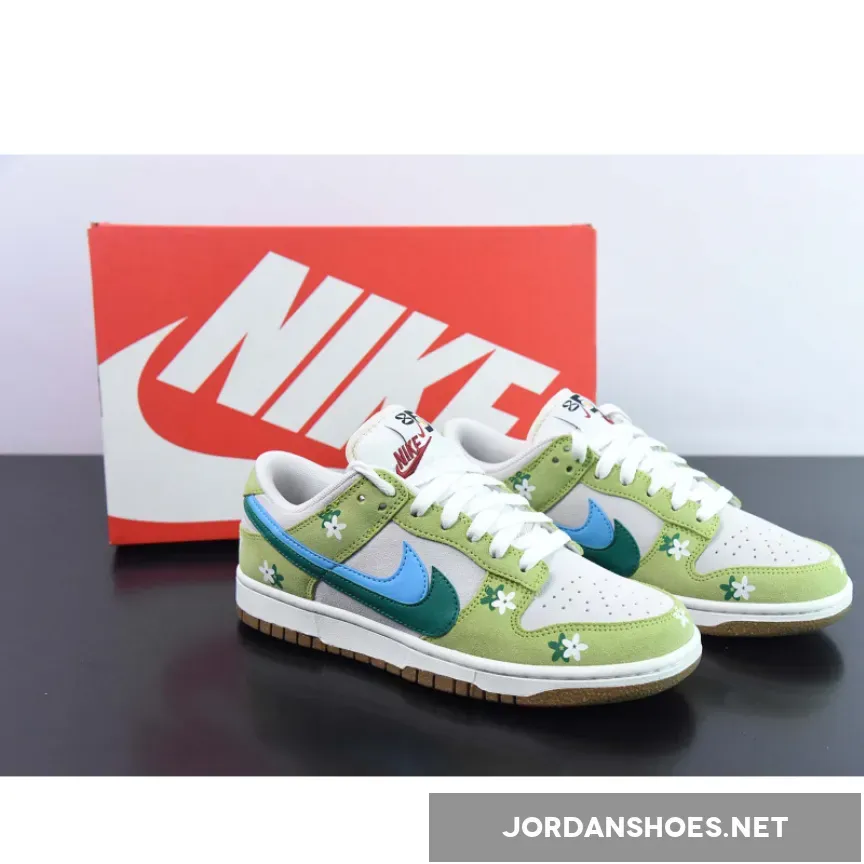 Custom Nike Dunk Low ’85 Double Swooshes’ Green Sail