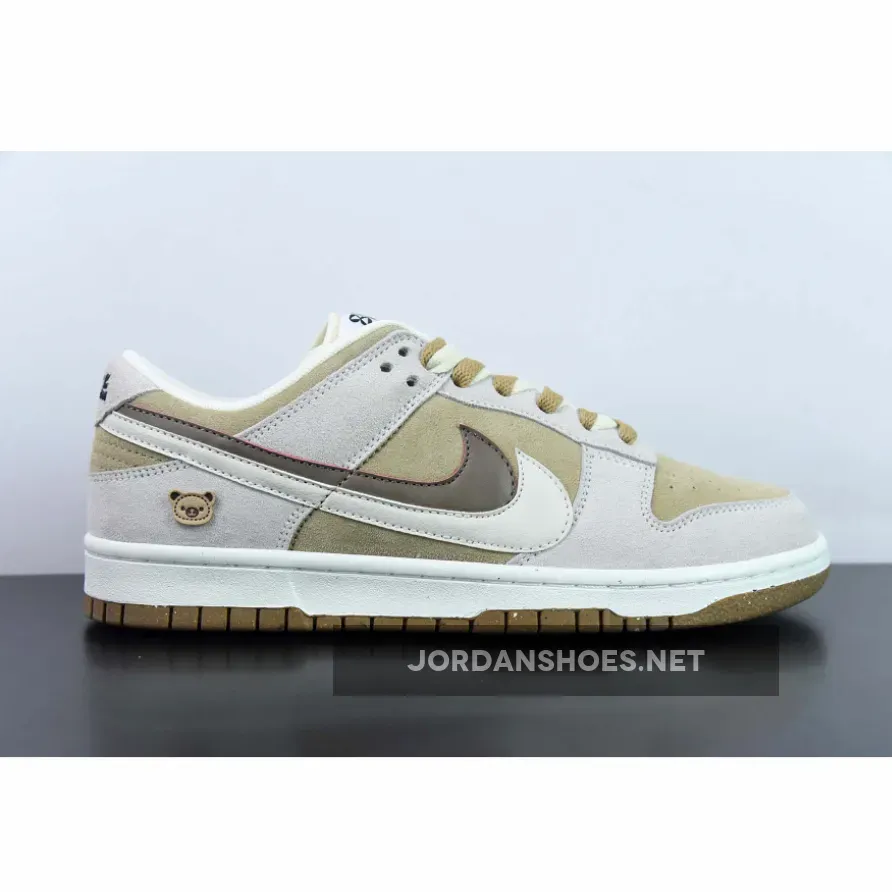 Custom Nike Dunk Low ’85 Double Swooshes’ Grey Brown Custom Nike Dunk Low ’85 Double Swooshes’ Grey Brown